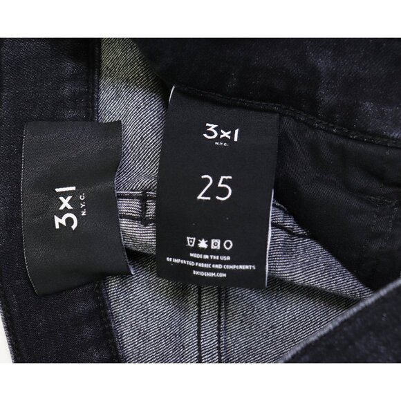 3x1 Vida High-Rise Cargo Skinny Jeans Button Fly Stretch Denim Weber‎ Black 25 - Picture 5 of 10